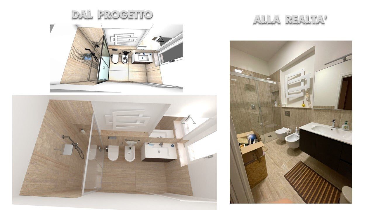 Bagno con doccia: dal progetto alla realtà